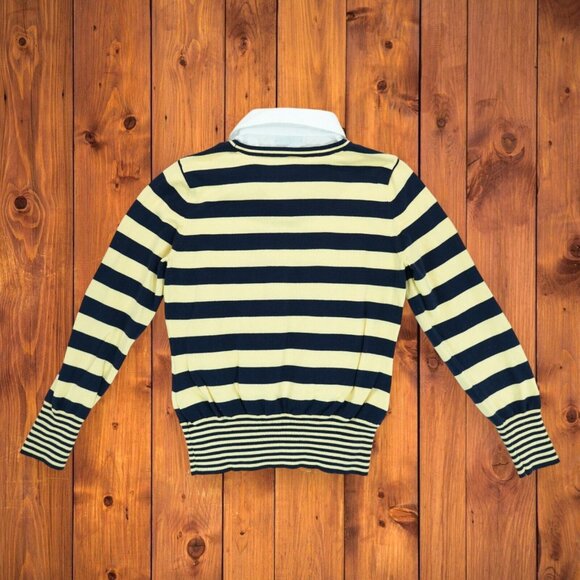Vintage Izod Women's Striped Layered Sweater Size Large Made in‎ Japan - Picture 2 of 5